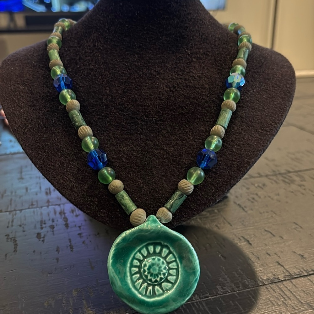 Ceramic Boho Art To Wear Beaded Necklace​​​​​​​​​​​​​​